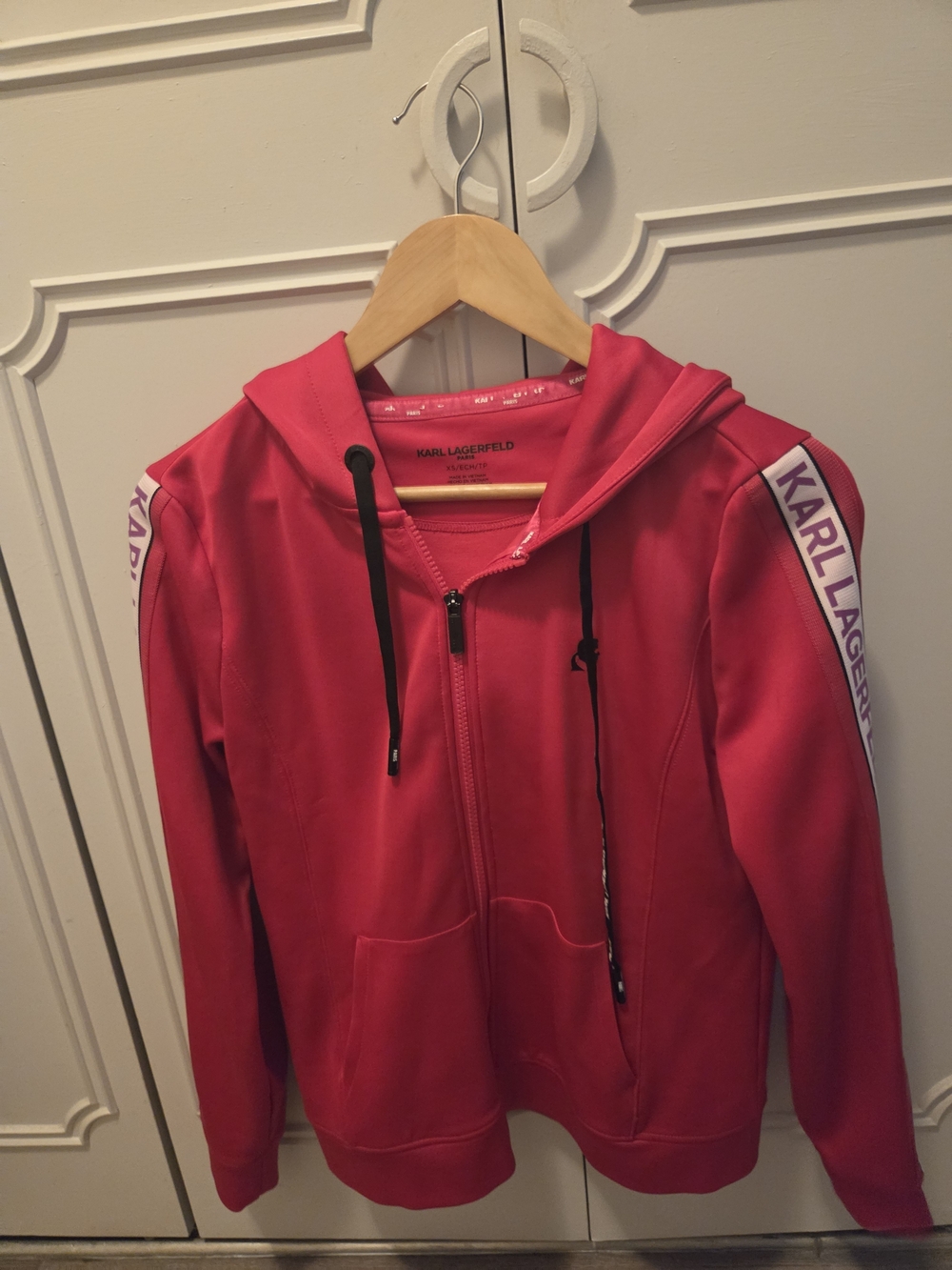 Karl Lagerfeld Pink Zip-Up Hoodie Jacket